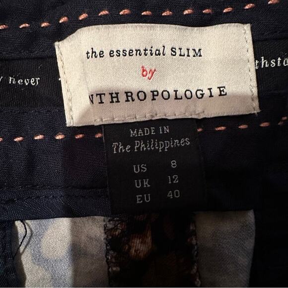 Anthropologie The Essential Slim Autumn Floral Print Trouser Pants Sz 8 - Picture 10 of 15